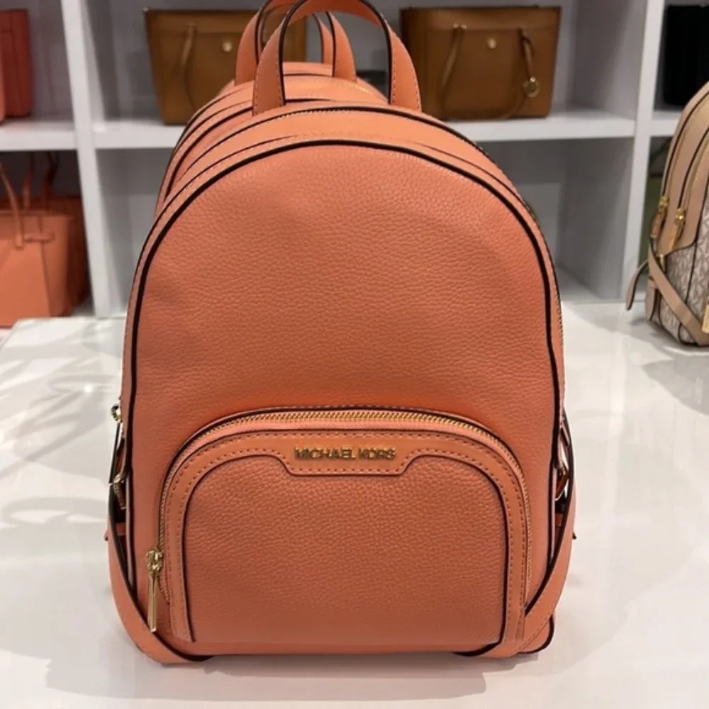 Michael Kors Jaycee Medium Zip PKT Backpack Sherbert Leather